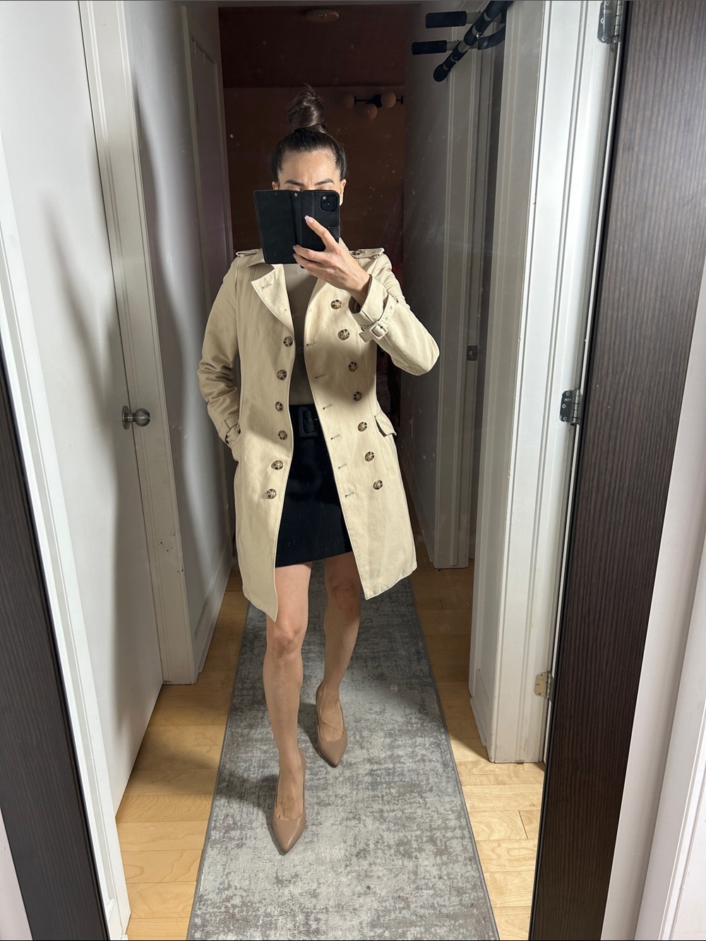 Zara Trench Coat XS Modified to Fit Small Feminine Tailored Fit Back Vent